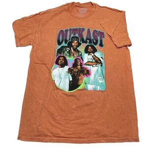 Orange Acid Wash Band Tee